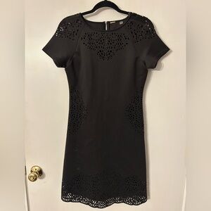 Tahari Black Laser Cut Dress Size 4